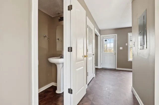 a view of a bathroom with a sink