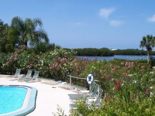 a view of a swimming pool with a patio