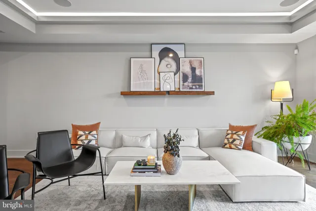 a living room with furniture