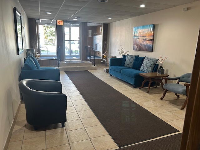 5915 West Gunnison Street, Unit 2F Chicago, IL 60630 - Photo 9 of 10 a living room with a couch and a potted plant