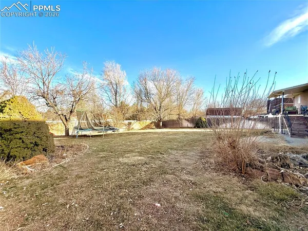 a view of yard with trees