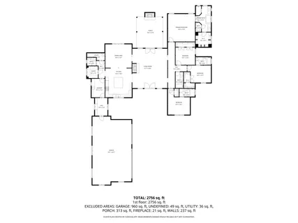 a view of an empty room with a fireplace