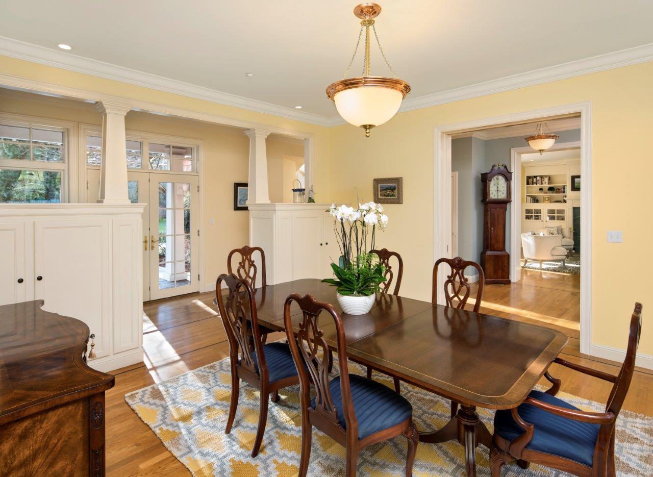 100 Phillip Road Woodside, CA 94062 - Photo 5 of 19 a view of a dining room with furniture window and wooden floor
