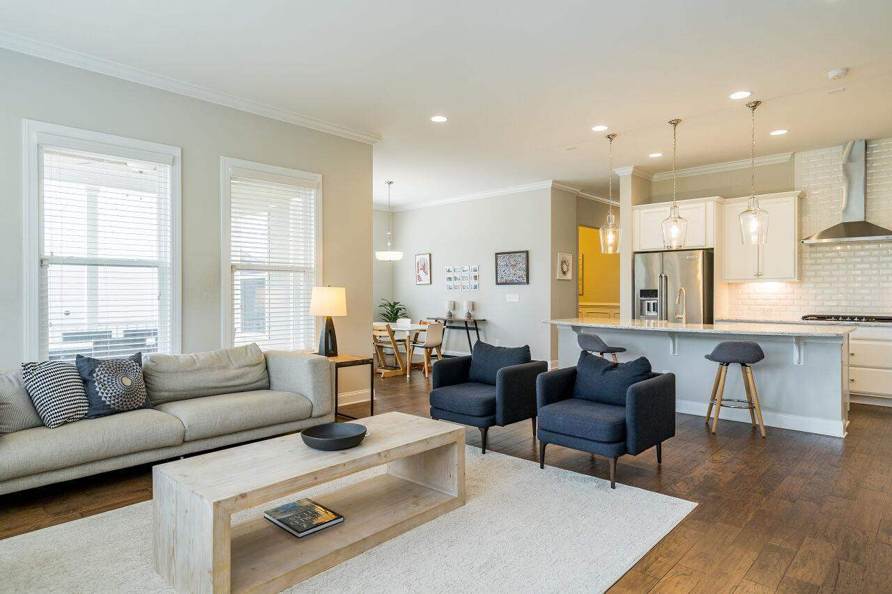 5264 Aleppo Lane Raleigh, NC 27613 - Photo 14 of 30 Open concept kitchen, breakfast nook and living room. Living Room
