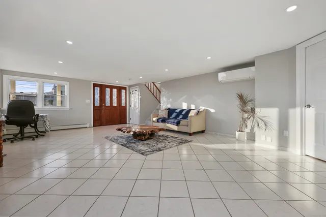 a living room with furniture