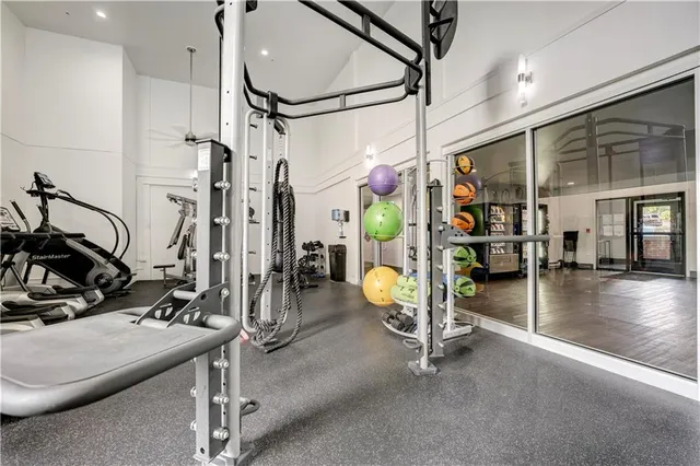 a view of a livingroom with furniture and a fireplace