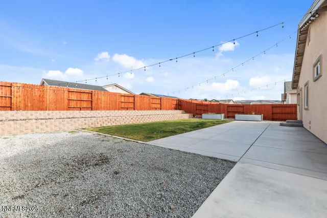 an outdoor view with patio