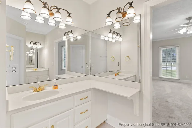 a bathroom with a sink a faucet a mirror and a bathtub with shower