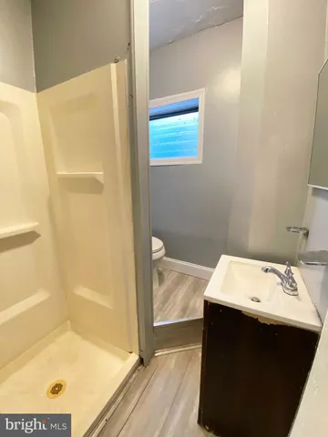 a bathroom with a sink and a shower