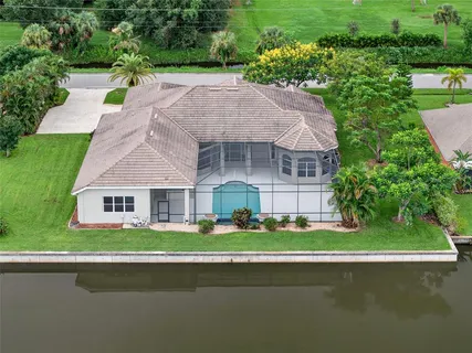 an aerial view of a house
