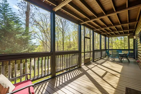 a view of a garage with furniture