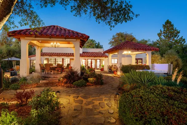 a view of a yard with plants