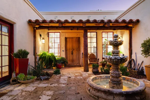 a view of a house with a patio