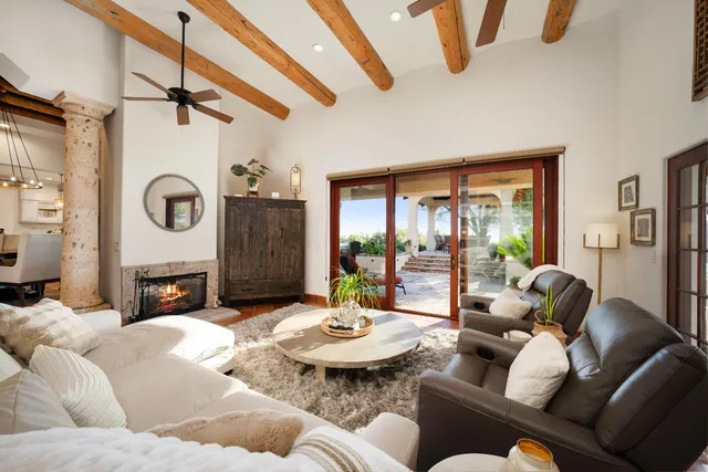 a view of a garage with storage