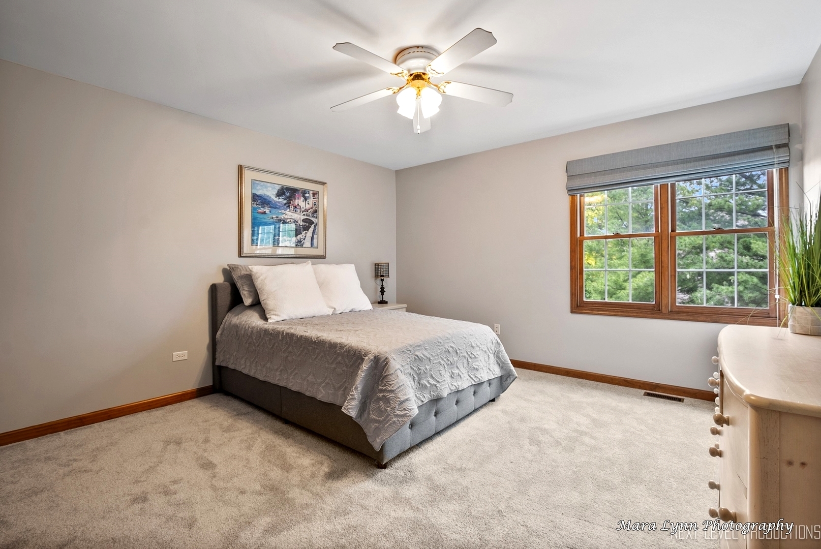 7N265 Ridge Line Road St. Charles, IL 60175 - Photo 29 of 46 a spacious bedroom with a bed and a chandelier