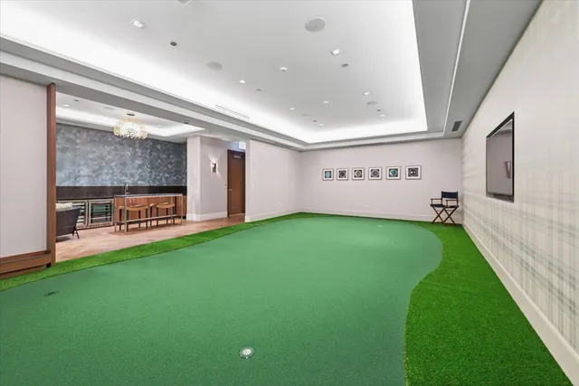 a view of an entryway with a garden