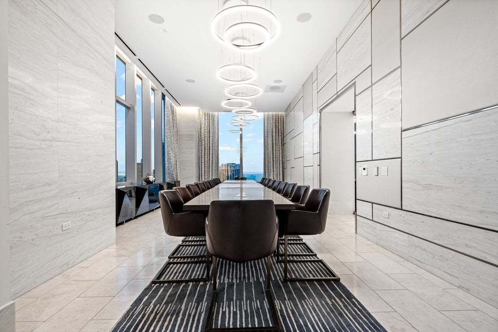 363 East Wacker Drive, Unit 4103 Chicago, IL 60601 - Photo 22 of 34 a view of a living room and a wooden floor