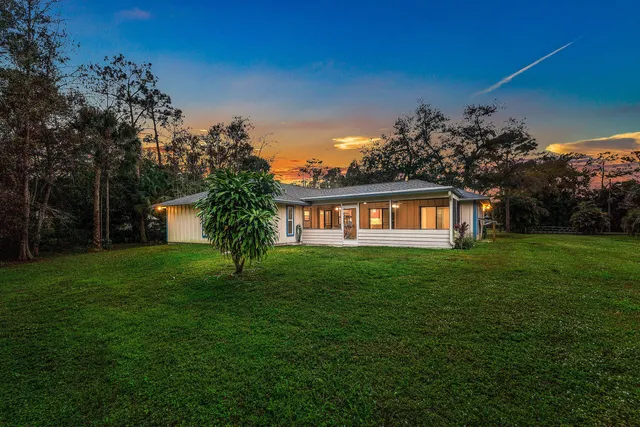 a house view with garden space