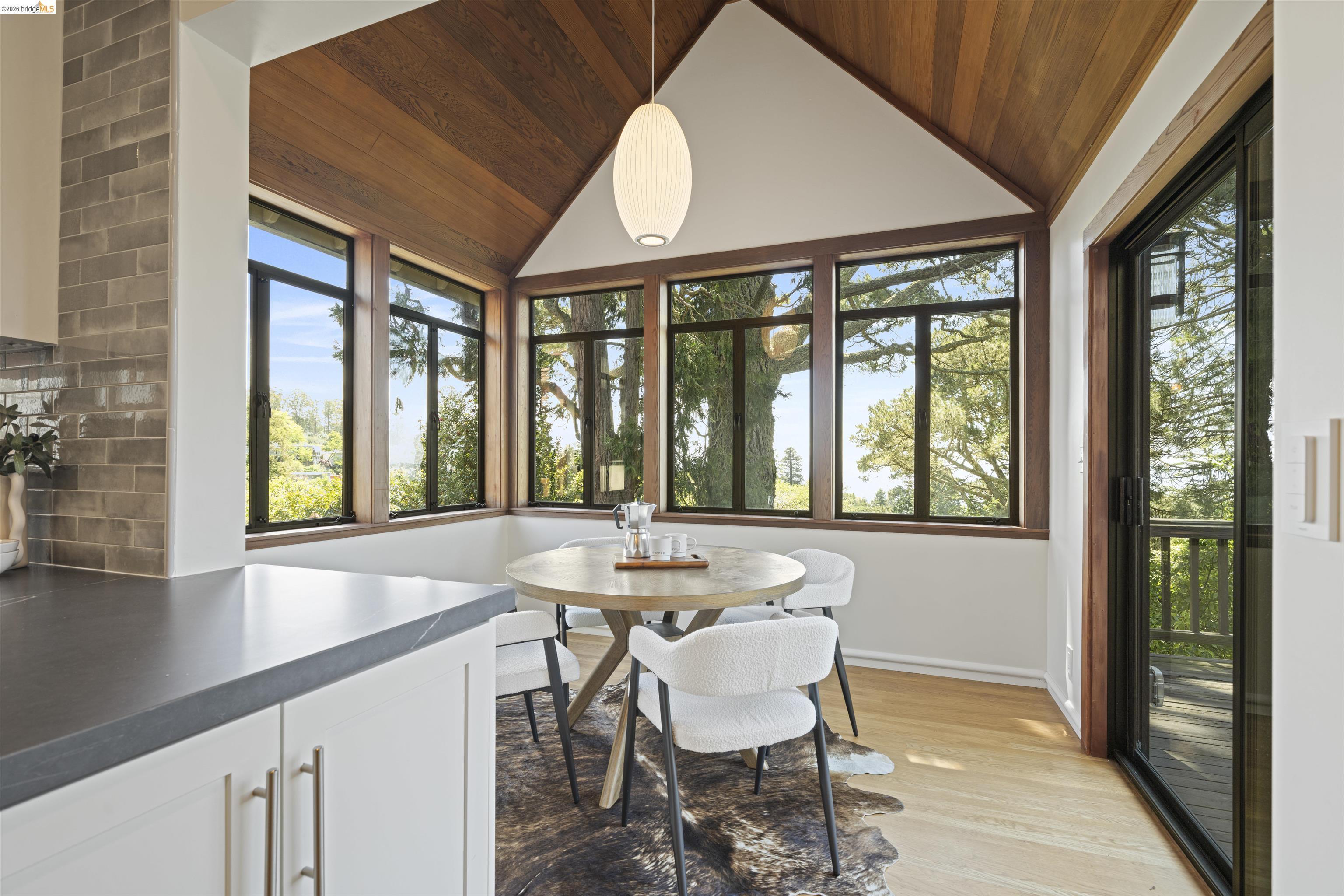 1170 Sterling Avenue Berkeley, CA 94708 - Photo 13 of 52 Sunroom featuring wood ceiling and light wood-style flooring