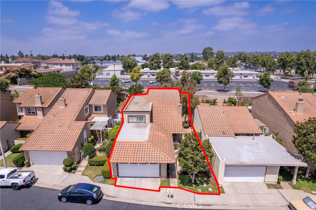 607 Valley Forge Drive Placentia, CA 92870 - Photo 51 of 57 an aerial view of a house with a garden