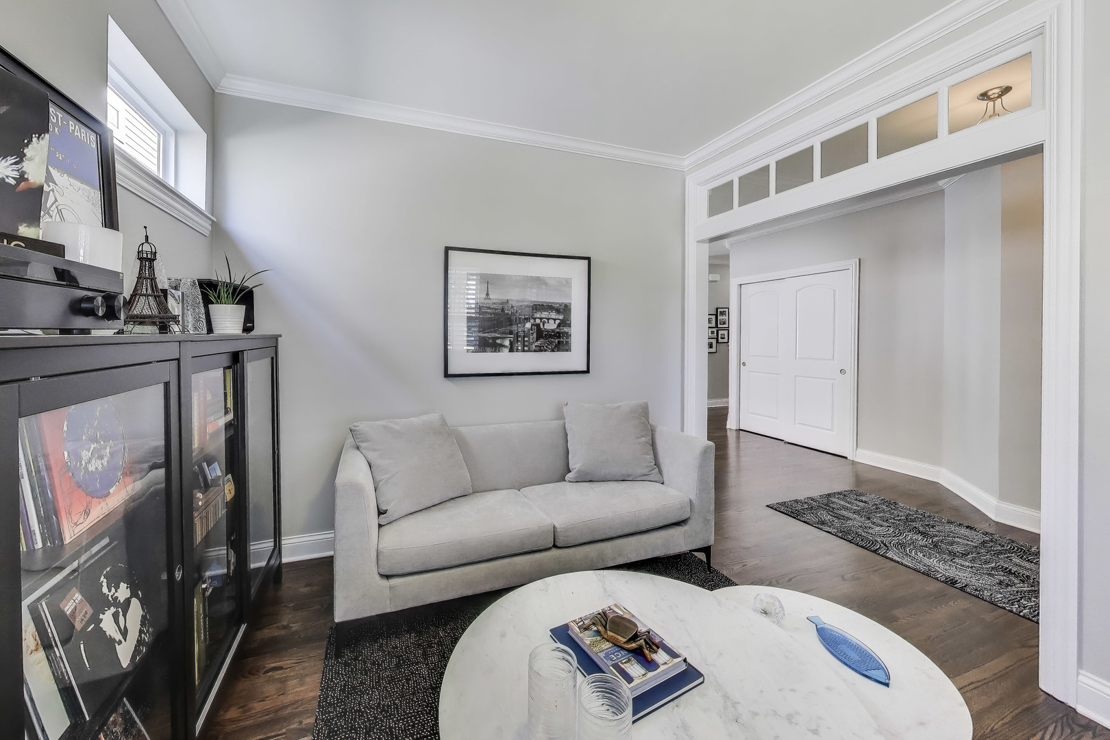 557 North Myrtle Avenue Elmhurst, IL 60126 - Photo 5 of 33 a living room with furniture and a flat screen tv