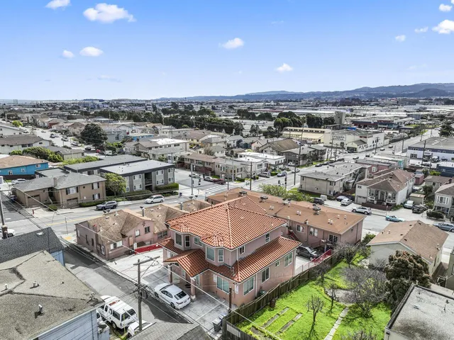 an aerial view of a city
