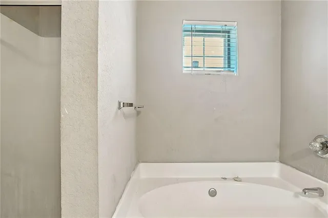 a bathroom with a tub