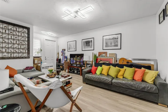 a living room with furniture and a couch