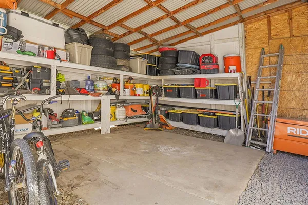 a view of a storage room