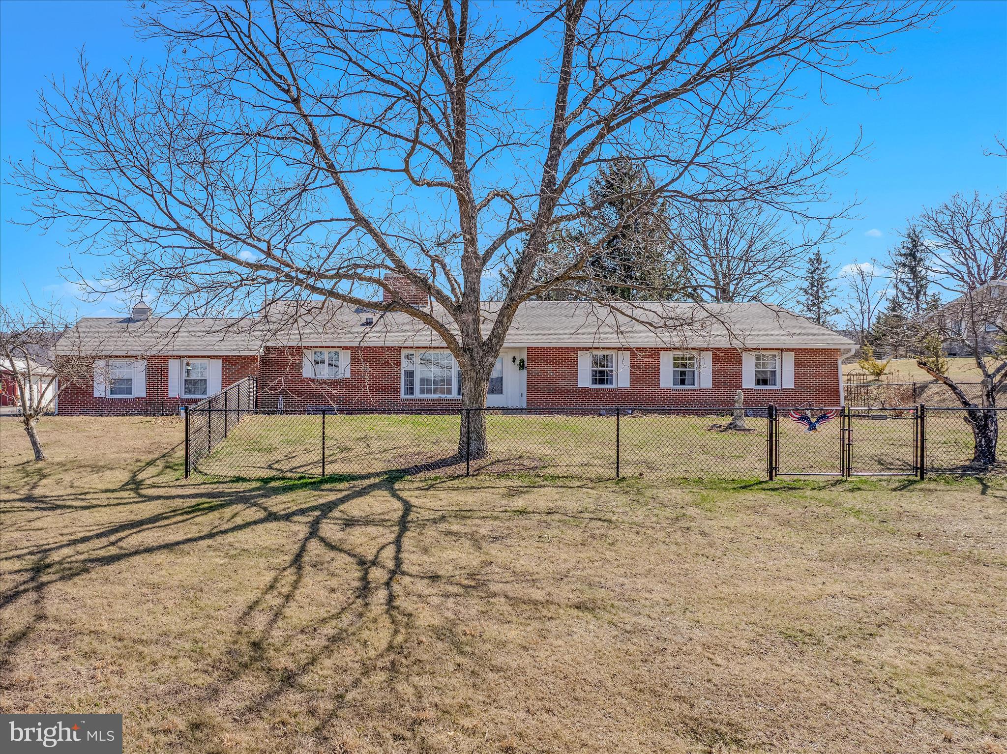 a view of a yard in front of a house