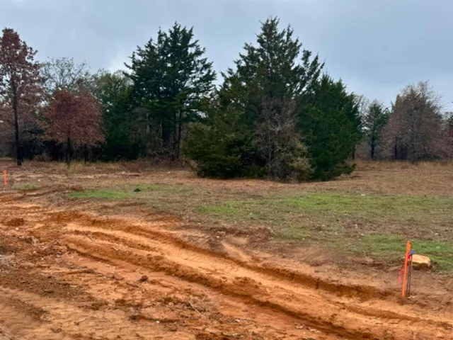 a backyard of a house with lots of green space