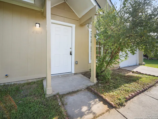 a view of a backyard