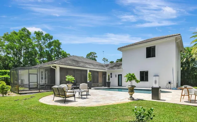 a view of a house with a patio
