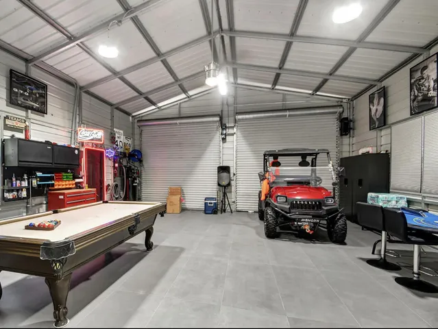 a car is parked in a room