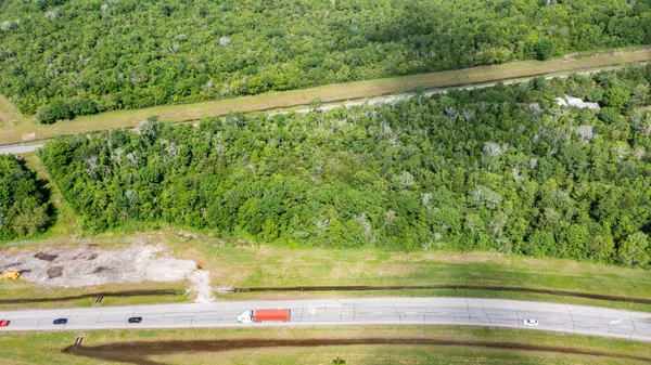 an aerial view of a residential houses