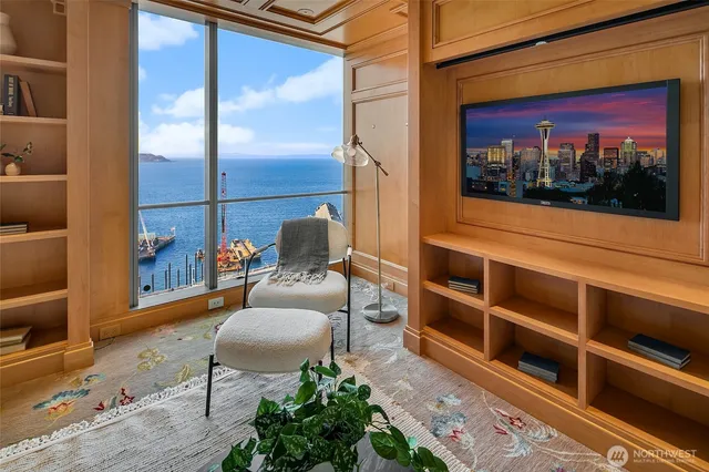 a living room with furniture