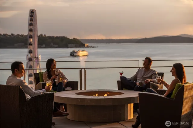 a view of a city with tall buildings