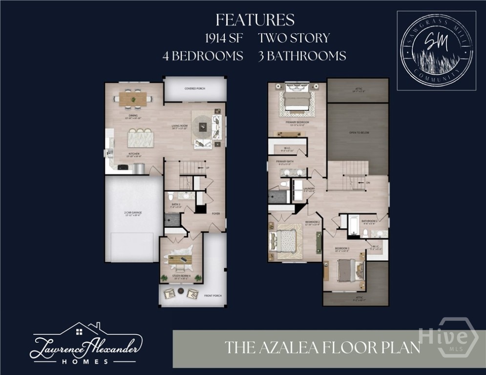 155 Sawgrass Loop Pembroke, GA 31321 - Photo 2 of 4 THE AZALEA PLAN BY LAWRENCE ALEXANDER HOMES.