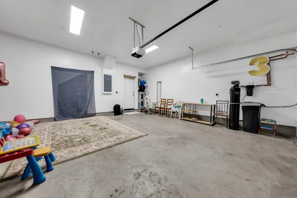 a bedroom with furniture and a bed