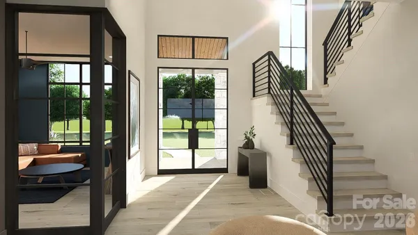 a view of an entryway with staircase