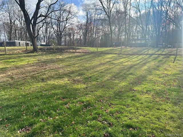 a view of a yard with a tree