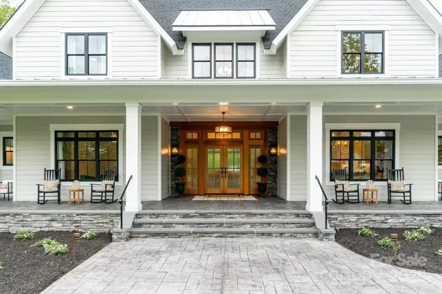 a front view of a building