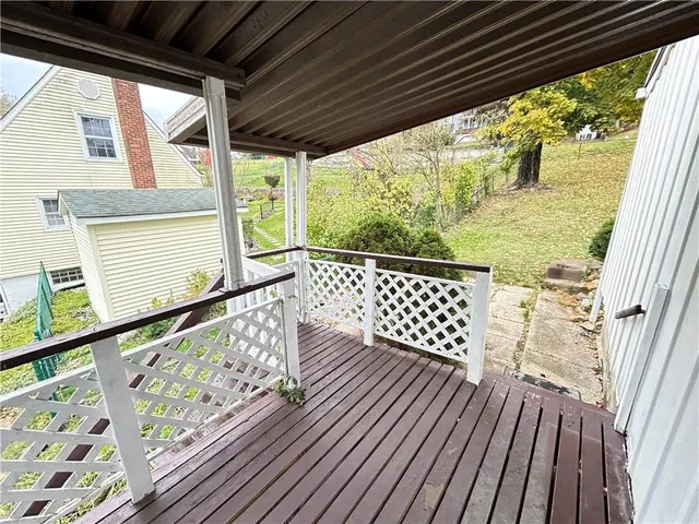 a view of wooden deck