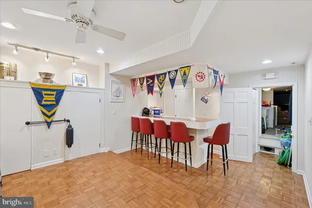 a bedroom with furniture and a bed