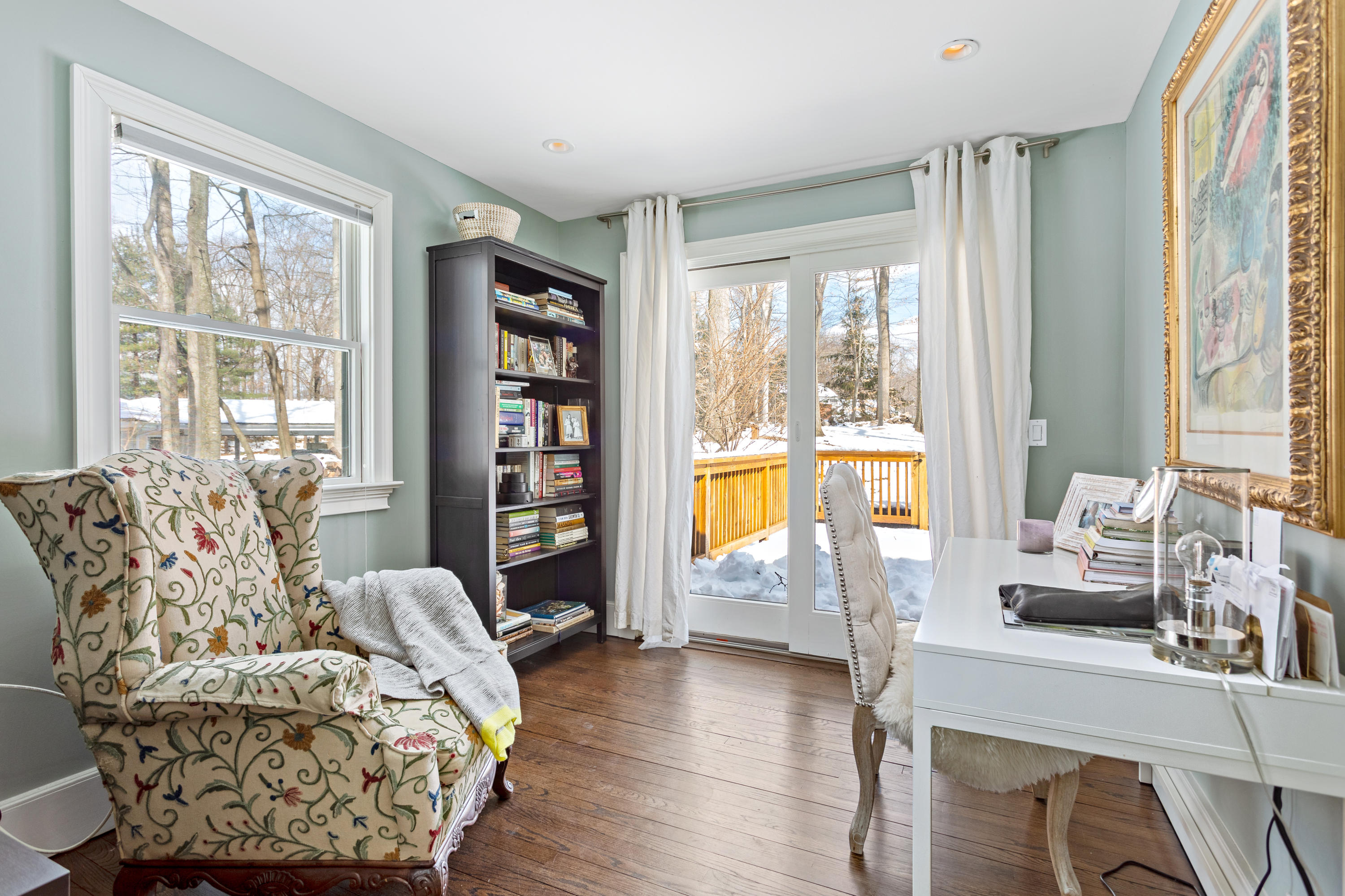 10 Little Brook Road Rowayton, CT 06853 - Photo 9 of 16 a living room with furniture and a floor to ceiling window