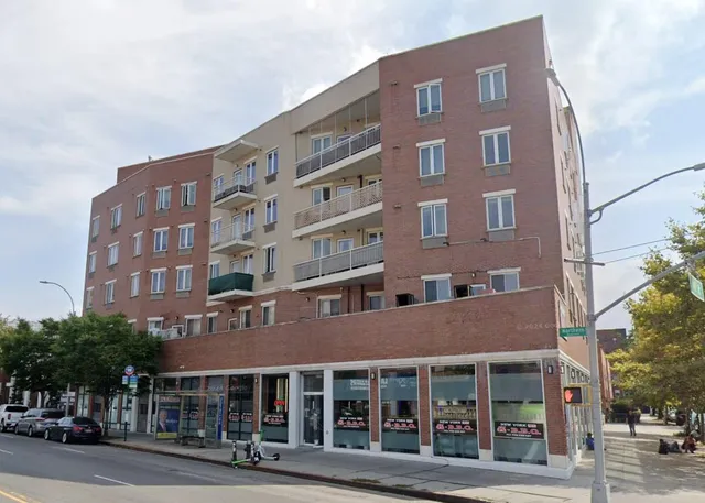 a front view of a building