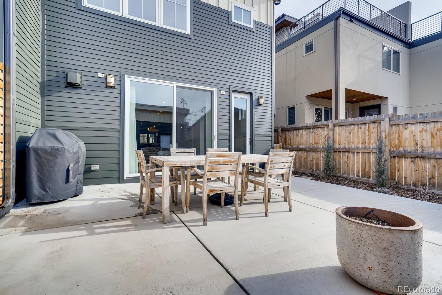 4565 Stuart Street Denver, CO 80212 - Photo 13 of 28 a view of a patio with dining table and chairs