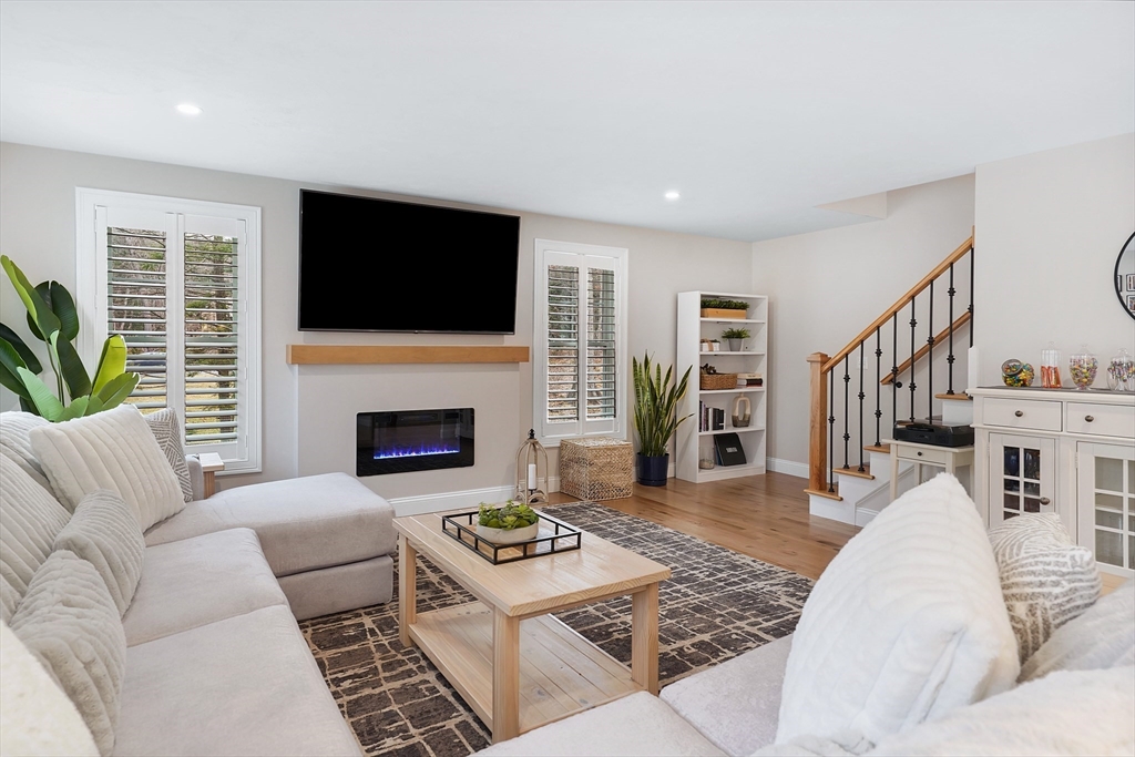 61 New Boston Road Sturbridge, MA 01566 - Photo 22 of 42 a living room with furniture a flat screen tv and a fireplace