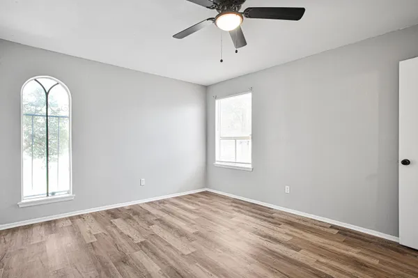 a view of a hallway with closet