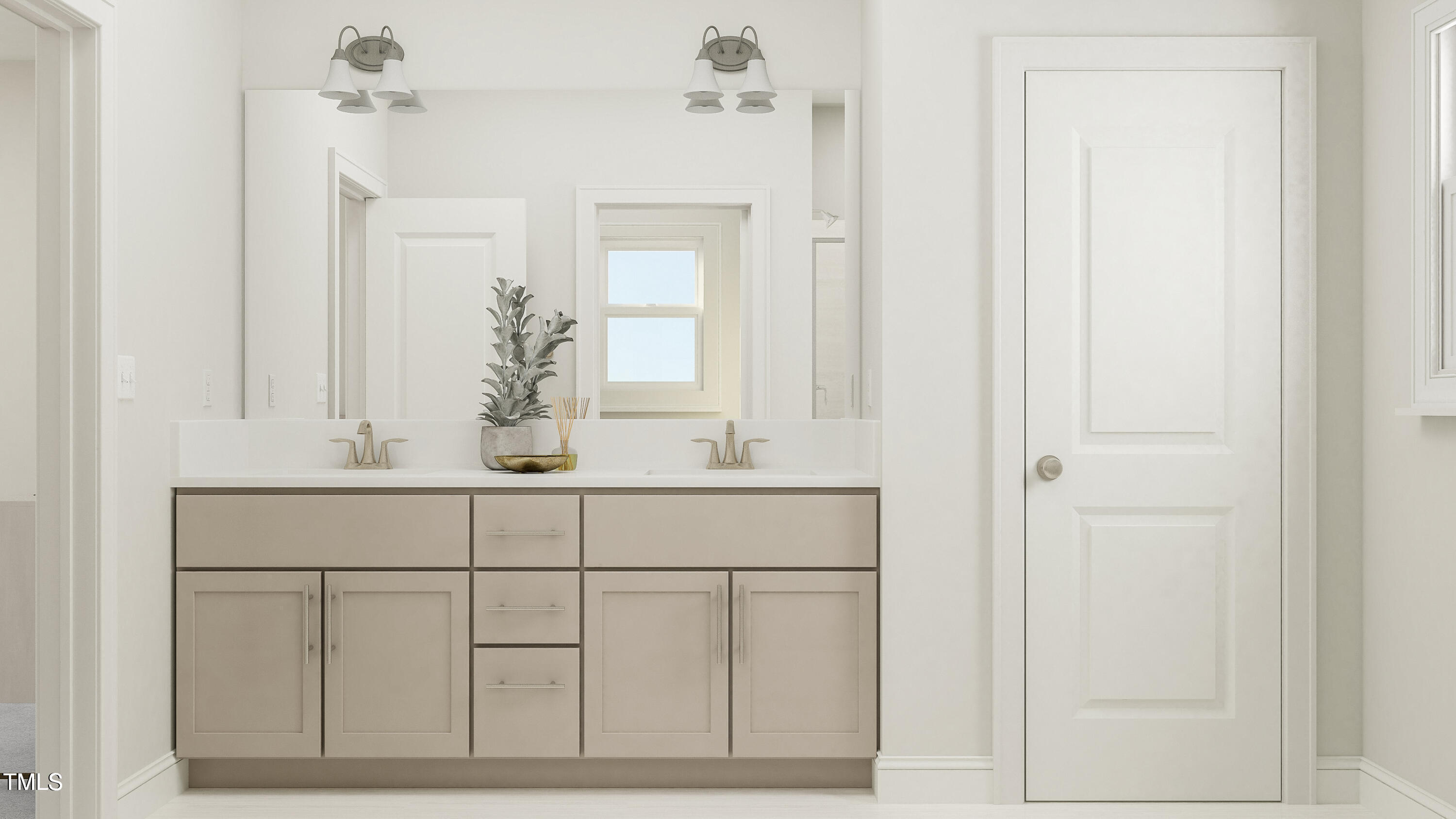 105 Corapeake Way Apex, NC 27539 - Photo 20 of 22 a bathroom with a sink vanity and mirror